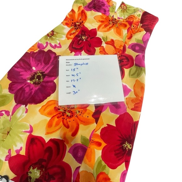 David Meister Floral Strapless Embellished 100% Silk Cocktail Dress Sz 4 - Picture 13 of 15